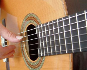 Acoustic guitar closeup